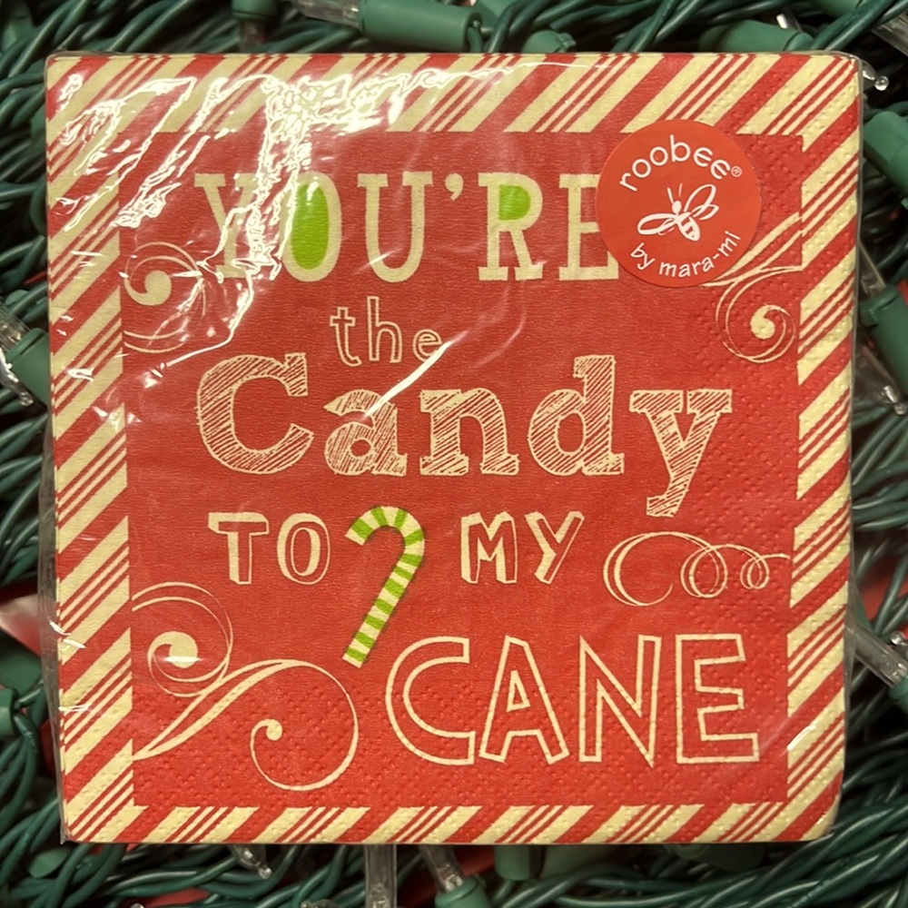 20 Holiday Cocktail Napkins Candy Cane Christmas